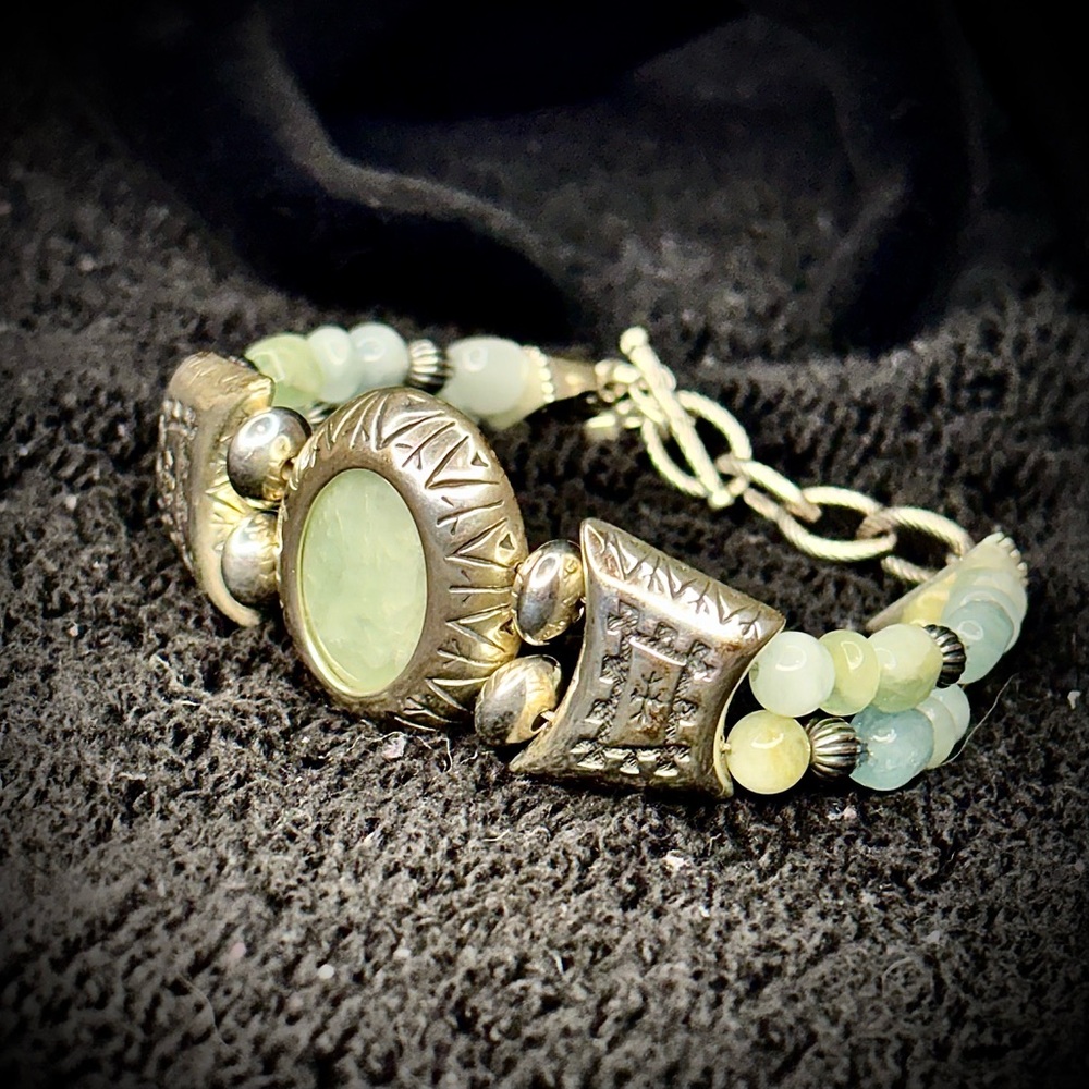 925 Silver Carolyn Pollack Gemstone Bracelet – Toggle Clasp-item #0016
